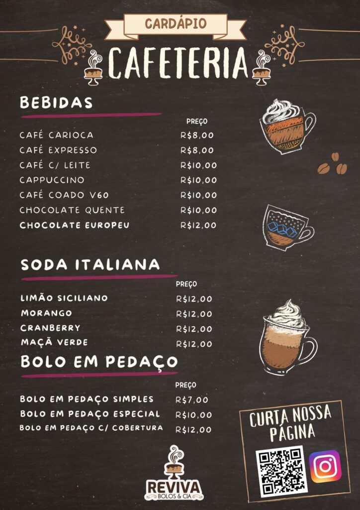 Cardápio Cafeteria